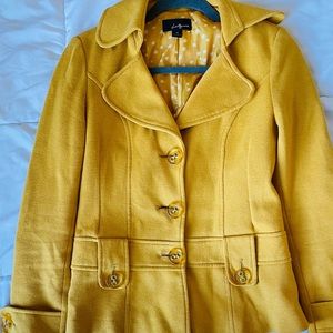 🍁🍁Forever 21 Golden yellow fitted pea coat M